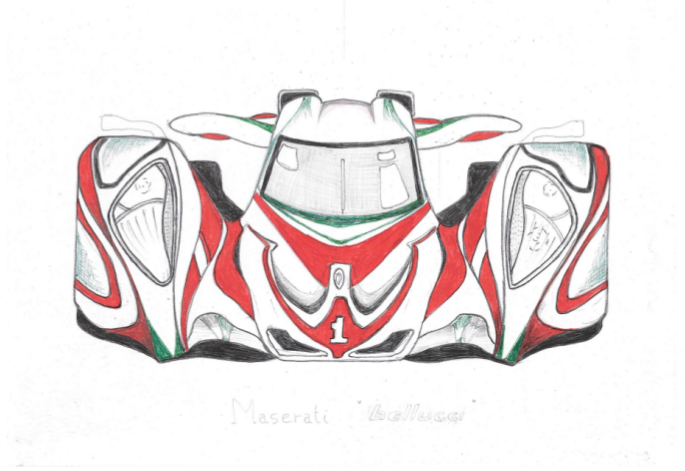 Disegno a colori della Ferrari Bellucci